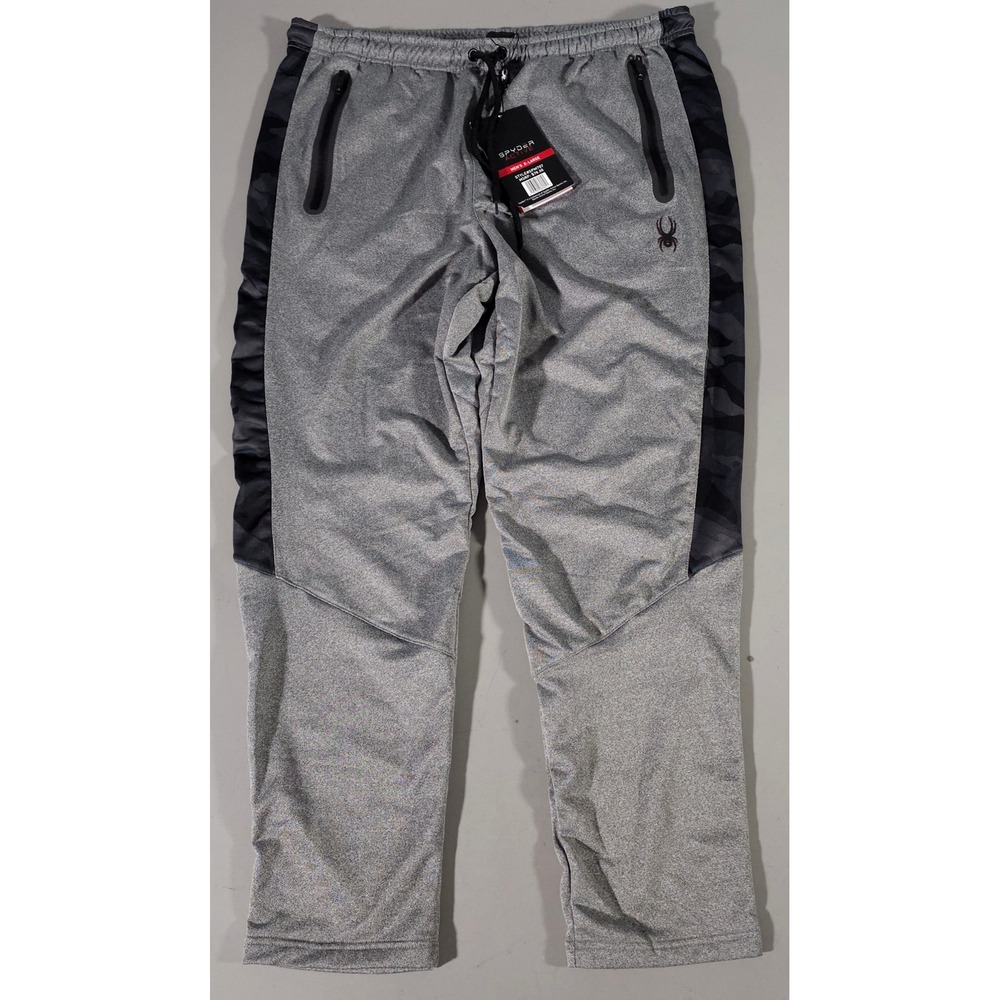 Spyder Jogger Pants Mens XL Grey Camo Side Stripe Activewear SPM707 NWT‎
